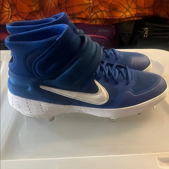 Nike Alpha Huarache elite 2 pro mid Blue baseball Cleats - Picture 4 of 6